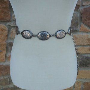 Tony Lama Silver Metal Concho Chain Belt